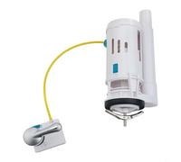 UrbanHui Vanne de chasse d'eau double de 5,1 cm à levier - Joint en silicone économiseur d'eau - Kit de rechange en plastique - Débit réglable pour toilettes à bouton supérieur - Installation facile