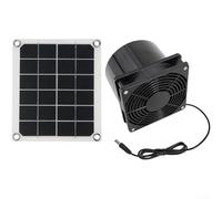 UrbanHui Ventilateur d'échappement à bride 10 W avec fonctionnement à l'énergie solaire et panneau monocristallin pour les besoins de ventilation dans les poulaillers et les chenils