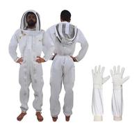 URBANSBEE Combinaison d'apiculteur en coton, vêtements d'apiculteur à double fermeture éclair, équipement de protection pour hommes et femmes, apiculteurs professionnels