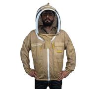 URBANSBEE Veste Apiculteur Professionnelle Apiculture 3 Couches Ultra Ventilee avec Voile Fantaisie et Chapeau Protection Apicole Respirante Anti Piqures Confortable Legere