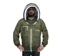 URBANSBEE Veste apiculture 3 couches ultra ventilée, professionnelle veste apiculteur avec chapeau fantaisieet d'un voile pour la protection de l'apiculteur