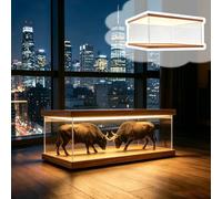 UrbanUp Vitrine Acrylique Boîte sur Pied Transparente en Acrylique avec Éclairage LED, Boîtes de Rangement Étanches à La Poussière pour Objets de Collection/Décorations(80x75xH75cm/32x30x30)