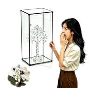 UrbanUp Vitrine Acrylique Vitrine Haute en Acrylique avec Fermeture à Loquet, Vitrine Transparente Pied 80,70,60,50,40,30,20,15cm, Cadre Métallique Cubique Couvercle Transparent(15x15xH30cm/6x6x12)