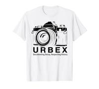 Urbex Caméra documentant la décomposition dans Le Respect de l'histoire T-Shirt Graphique avec Valeur, Homme, Blanc, L