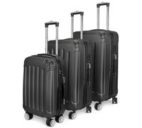 Urbihive Lot de 3 valises de voyage avec 4 roulettes pivotantes silencieuses avec serrure à combinaison, Noir , Juego de maletas de 3 piezas, Moderne