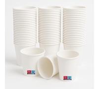 Urbisell Gobelets jetables en papier 240 ml - Blanc Eco Line | Gobelets écologiques pour boissons chaudes et froides | Recyclables, résistants et adaptés aux aliments - Lot de 100/200/400/1000 unités