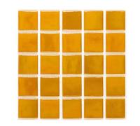 URBN Carreau mosaïque en verre irisé contemporain jaune caramel doré pour cuisine et salle de bain - Carrelage d'échantillon (11,4 x 11,4 cm, 0,1 m²)