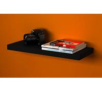 Urbn-Living Étagère murale flottante en bois, Bois dense, Noir , 2 x 60cm