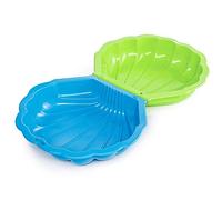 URBN-TOYS Bac à sable en plastique en forme de coquillage pour jardin, piscine (bleu et vert)
