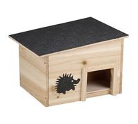 URBNLIVING - Abri en bois pour hérissons de jardin - Refuge nature avec toit - Abri naturel - Anti-prédateurs - Intérieur et extérieur - Habitat faunique toutes saisons