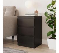 URBNLIVING Armoire de rangement de chambre à 3 tiroirs de 62 cm de hauteur avec glissières en métal lisse - Commode moderne dresser table de chevet pour chambre à coucher, salon, bureau, couloir