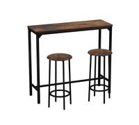 URBNLIVING CANCUN Ensemble table de bar et tabourets - Meuble industriel de cuisine, salle à manger, comptoir de petit déjeuner avec 2 ou 4 chaises, design peu encombrant pour la maison et les petits
