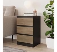 URBNLIVING Commode à 3 tiroirs de 62 cm de hauteur - Meuble de rangement pour chambre avec coulisses en métal lisse - Moderne commode à tiroirs pour chambre, salon, bureau, couloir