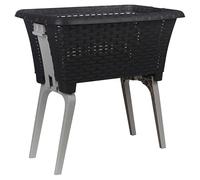 URBNLIVING Grand panier à linge pliable avec pieds pliables - Plastique recy urable, hauteur ergonomique, gain de place et empilable - Anthracite