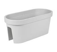 URBNLIVING Grand pont de fleurs ovale à suspendre pour balcon, clôture, balustrade (gris clair)