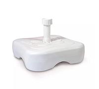 URBNLIVING Pied de parasol en plastique blanc pour jardin, terrasse, 14 l, 18 l, 20 l (carré 14 L)