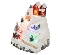 URBNLIVING Scène de Noël illuminée animée en hiver avec lumière LED réutilisable - Décorations de Noël pour adultes et enfants - Vacances intérieures et extérieures