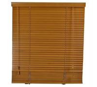 URBNLIVING Stores vénitiens en bois véritable - Lattes horizontales en bois avec cantonnière et cordon de contrôle d'inclinaison, cordon de tirage, pare-soleil de fenêtre en bois de qualité supérieure