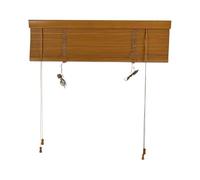 URBNLIVING Stores vénitiens en bois véritable - Lattes horizontales en bois avec cantonnière et cordon de contrôle d'inclinaison, cordon de tirage, pare-soleil de fenêtre en bois de qualité supérieure