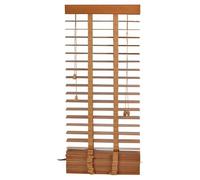 URBNLIVING Stores vénitiens en bois véritable - Lattes horizontales en bois avec cantonnière et cordon de contrôle d'inclinaison, cordon de tirage, pare-soleil de fenêtre en bois de qualité supérieure