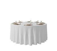 Urby Nappe Ronde Blanche de 305 cm pour Table Pliante Ronde de 1,5 à 1,8 m pouvant accueillir 6 à 8 invités, cheminée Redondo Para Mesa De 6 Sillas, idéale pour Les fêtes, Mariages, banquets et