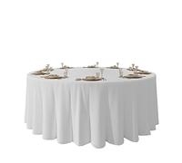 Urby Nappe Ronde Blanche de 335 cm pour Table Pliante Ronde de 1,8 à 2,1 m pouvant accueillir 8 à 10 invités, cheminée Redondo Para Mesa De 8 Sillas, idéale pour Les fêtes, Mariages, banquets et