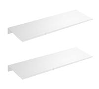 URCheers Lot de 2 étagères murales en aluminium spatial, sans perçage/perçage, étagère flottante décorative, étagère de douche murale, étagère murale pour présentation pour chambre à coucher, salon