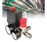 URCheers Pressostat 220 V 120 PSI avec manomètre - Compresseur d'air - Régulateur de pression - Régulateur de valve de régulation