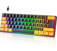 UrChoiceLtd MK21 Clavier de Jeu, 60% Clavier Mécanique Filaire, 61 Touches Compact Layout UK, Hot-Swap, Éclairage RGB, Anti-Ghosting, Interrupteur Rouge pour PC,MAC,Joueurs,Bureau - Étoile Noire