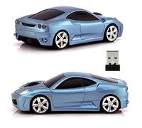 UrChoiceLtd Souris optique USB sans fil 3D en forme de voiture de course avec phares et feux arrière lumineux 2,4 GHz 1600 DPI