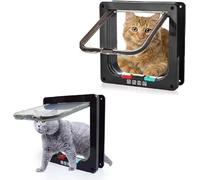 URCHUZE Grande chatière pour chat, taille XL, aimant 4 voies, résistant aux intempéries, pour animaux de compagnie avec une circonférence < 63 cm