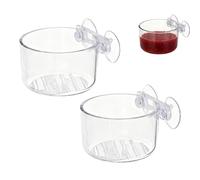 URCHUZE Lot de 2 gamelles d'aquarium en acrylique transparent pour les vers de sang, les crevettes, les aliments vivants