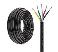 Urcianow 10Mètres fil électrique 20AWG 5 Conducteurs 0,5mm² UL2464 Câble 5 fils en cuivre étamé 20Gauge spiralé rallonge basse tension 10M noir sous gaine PVC