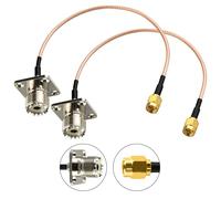 urcianow 2PCS UHF Montage sur Panneau SMA Mâle à SO239 UHF Femelle Câble coaxial RG316 de 20 cm pour extension d'antenne RF