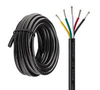 Urcianow Fil Electrique 20AWG 5 Conducteurs 0,5mm 5 Mètres UL2464 Câble 5 Fils en cuivre étamé 20 Gauge spiralé rallonge basse tension noir sous gaine PVC