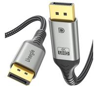 Ureegle Câble Displayport 4K 1.2 : câble DP long plaqué or de 3 m (4K @ 60 Hz, 2K @ 165 Hz 144 Hz 21,6 Gbit/s) HDR, DP vers DP compatible avec PC de jeu, ordinateurs portables, moniteurs, ordinateurs