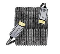 Ureegle Câble DisplayPort 8K 1.4, câble DisplayPort haute vitesse vers DP 3,6 m, 8K @ 60 Hz, 4K @ 144 Hz, 2K @ 240 Hz, 32,4 Gbit/s pour moniteur de jeu, carte graphique, PC, ordinateur portable RTX