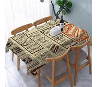 UREJD Nappe en Toile cirée rectangulaire 152x228 cm,Collection de signalisation Vintage, Compilation de Logos et de plaques stylisés,Nappe en Toile cirée Anti-Taches et imperméable,Polyester Imprimé