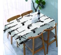 UREJD Nappe en Toile cirée rectangulaire 152x228 cm,Guerre, fusils mitrailleurs, Figurines de Puissance Militaire,Nappe en Toile cirée Anti-Taches et imperméable,Polyester Imprimé