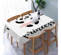 UREJD Nappe en Toile cirée rectangulaire 152x228 cm,Je suis Une Princesse, Une Ballerine Amusante, Un Panda,Nappe en Toile cirée Anti-Taches et imperméable,Polyester Imprimé