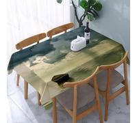 UREJD Nappe en Toile cirée rectangulaire 152x228 cm,Le Vieux Bateau Solitaire sur l'océan s'approche d'un Orage avec de la Pluie et d,Nappe en Toile cirée Anti-Taches et imperméable,Polyester Imprimé