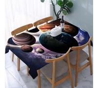 UREJD Nappe en Toile cirée rectangulaire 152x228 cm,l'univers des Multiples planètes dans Le Ciel étoilé, diverses planètes Autour de,Nappe en Toile cirée Anti-Taches et imperméable,Polyester Imprimé