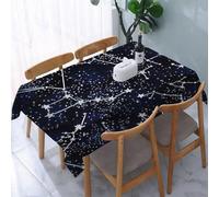 UREJD Nappe en Toile cirée rectangulaire 152x228 cm,Motifs mystérieux du Ciel étoilé et Constellations, la Constellation est avec des,Nappe en Toile cirée Anti-Taches et imperméable,Polyester Imprimé