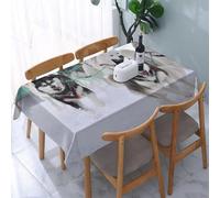 UREJD Nappe en Toile cirée rectangulaire 152x228 cm,musher se cachant derrière Un traîneau Lors d'une Course de Chiens de traîneau su,Nappe en Toile cirée Anti-Taches et imperméable,Polyester Imprimé