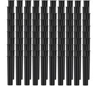 Urekt Lot de 100 tubes de rangement en plastique noir 116 mm avec couvercle Pop Top résistant aux enfants sans BPA