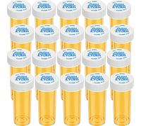 Urekt Lot de 20 flacons vides en plastique avec bouchons résistants aux enfants - 6 petits conteneurs pour médicaments sur ordonnance - Flacons de voyage transparents orange