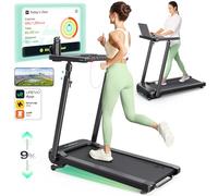 UREVO Tapis de Course Electrique Professionnel avec Grande Tableau de Soupport Réglable en Hauteur, Auto-Inclinable 9%, 1-12KM/H, Tapis de Marche Pliable avec SmartCoach APP
