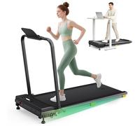 UREVO Tapis De Course Pliable, 3 en 1 Tapis de Marche Inclinable Pliable 9% Et Amorti, One-Touch HIIT 1-10 KM/h, Moteur Silencieux, Idéal pour Cardio Training À La Maison Et Au Bureau