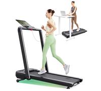 UREVO Tapis de Course Pliable avec Inclinaison Automatique 9%, APP Intelligent,42 * 108cm Surface de Course, Double Affichage,1-12km/h Tapis Marche Professionnel Pliable pour Maison/Bureau