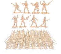 URFEDA 100 Pièces Ensemble de Jeu Soldat, 4.5cm Plastique Armée Hommes Jouets, Militaire Soldat Action Figures Armée Modèles, Jouets Militaires Cadeau pour Enfants (Kaki)